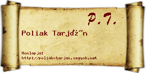 Poliak Tarján névjegykártya